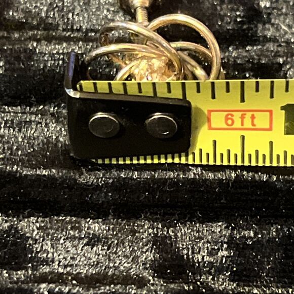 Vintage Goldtone Genuine Pearl Love Knot Flower Screw Back Earrings - Picture 5 of 5